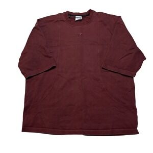 Gymshark T-Shirt Mens Large Maroon Oversized Crew Neck Cotton A5A5S Activewear